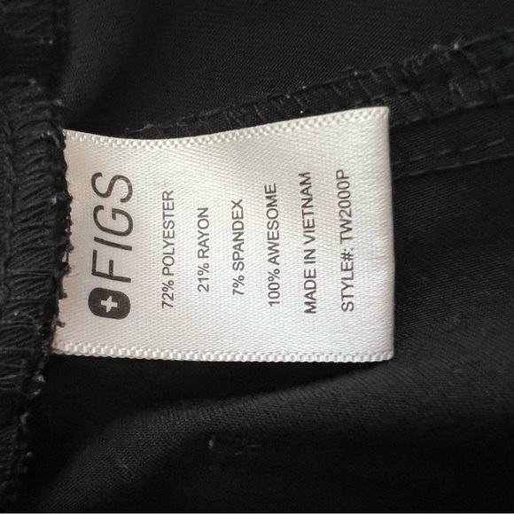 FIGS Black Technical Collection Cargo Pants Drawstring Scrubs Womens size XXS - Picture 4 of 5